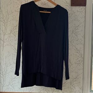 Kenneth Cole Black V-Neck Long Sleeve Tunic Top